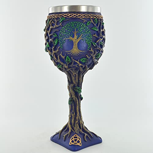 Prezents.com - Goldfarbener Kelch mit keltischem Baum des Lebens Symbol, Edelstahl, Kelch, Becher, 200 ml von Prezents.com