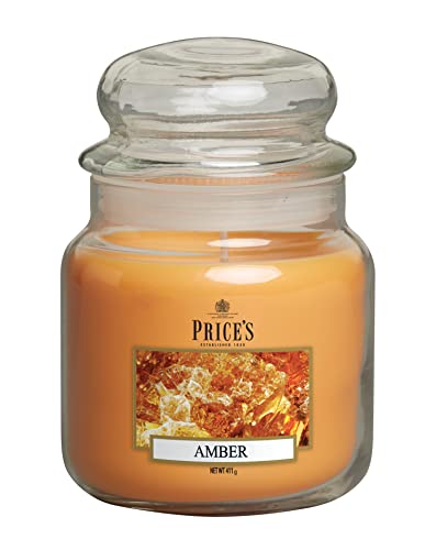 Price's - Bernsteinkerze im Glas - süßer, leckerer, hochwertiger Duft - lang anhaltender Duft - bis zu 90 Stunden Brenndauer - ideal für alle Anlässe von Price's Candles