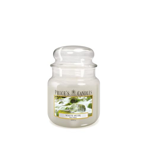Price's Candles - Weiße Musk Kerze im Glas - Brenndauer: bis zu 90 Stunden Brenndauer von Price's Candles