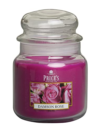 Price's - Damson Rose Duftkerze im Glas – süßer, leckerer, hochwertiger Duft – lang anhaltender Duft – bis zu 90 Stunden Brenndauer von Price's Candles