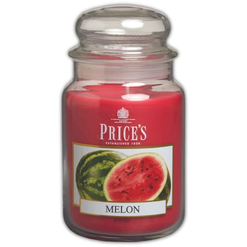 Price's Große Melonenkerze im Glas – süßer, köstlicher, hochwertiger Duft – lang anhaltender Duft – bis zu 150 Stunden Brenndauer von Price's