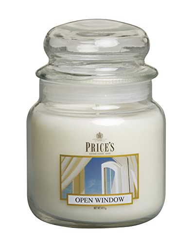 Price's - Duftkerze im Glas mit offenem Fenster – süßer, leckerer, hochwertiger Duft – lang anhaltender Duft – bis zu 90 Stunden Brenndauer von Price's