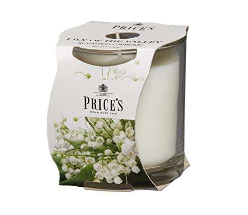 Price's - Lily of the Valley Duftkerze im Glas – Leichter, blumiger, hochwertiger Duft – lang anhaltender Duft – bis zu 45 Stunden Brenndauer von Price's