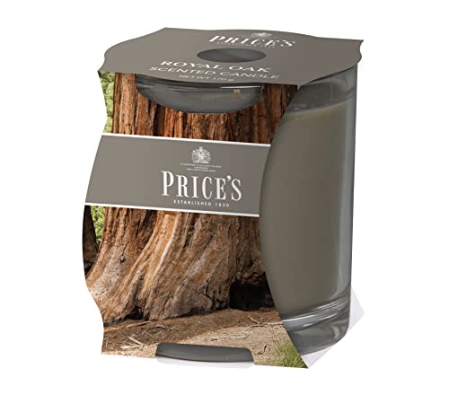 Price's - Royal Oak Duftkerze im Glas – holzig, moschus, hochwertiger Duft – lang anhaltender Duft – bis zu 45 Stunden Brenndauer von Price's