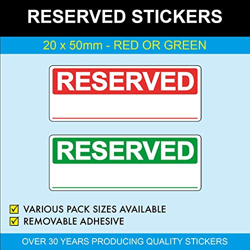 Price stickers reserviert - 20 x 50mm aufkleber, 1000, red von Price stickers