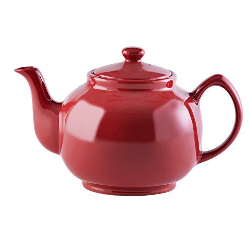 Price & Kensington, 10 Tassen Teekanne, Steingut, rot, glänzend von Price & Kensington
