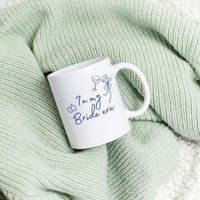 In My Bride Era Line Art Engagement Accouncement Mug Wedding Gift To Be Coffee Bridal Shower Wife Bachelorette Y2K Bow 90S Blue von PricelessMomentsDE