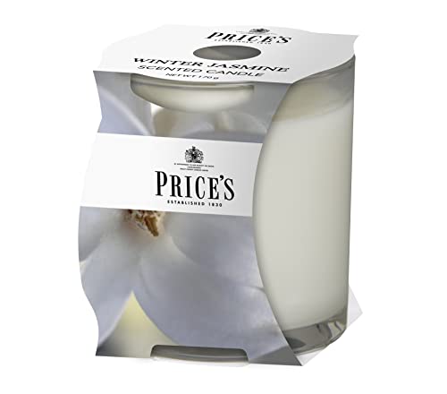 Price's Winter-Jasmin-Kerze im Glas, beruhigender, frischer, hochwertiger Duft, langanhaltender Duft, bis zu 45 Stunden Brenndauer von Price's