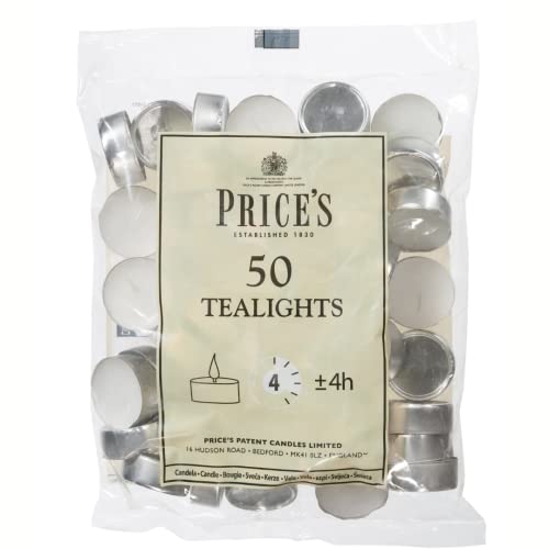 Prices Tealights Bag White X50 von Price's