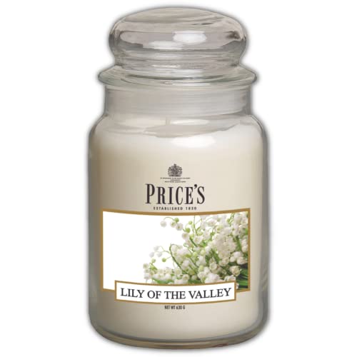 Price's - Lily of the Valley Große Kerze im Glas – süßer, leckerer, hochwertiger Duft – lang anhaltender Duft – bis zu 150 Stunden Brenndauer von Price's