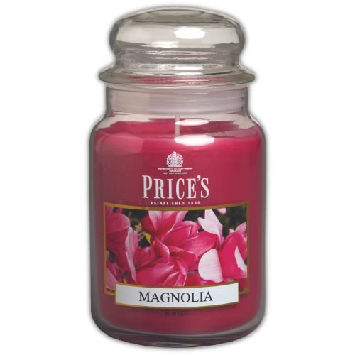 Prices Candles - "Magnolia" - Duftkerzen - 630 gr. im Glas – Brenndauer bis 150 Stunden, PBJ010605, Rot von Price's Candles