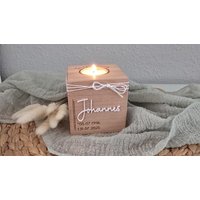 Teelichthalter Mit Relief-Namen - Personalisiert & Handgefertigt Teelichthalter Mit Relief-Namen - Personalisiert & Handgefertigt von Prickelwerkstatt