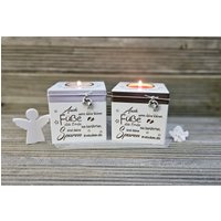 sternenkind Erinnerungslicht - Weißer Personalisierter Teelichthalter, Kerzenwürfel Zur Erinnerung von Prickelwerkstatt