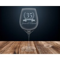 35 Jahre Jubiläumsgeschenk, Personalisiertes Hochzeitstag Weißweinglas, Verheiratet 35 Jahre Jubiläumsgeschenk, Personalisiertes Hochzeitstag Weißweinglas, Verheiratet von PrideandPassionShop