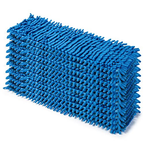 10x Chenille Wischbezüge Wischmopp Aufnehmer, Haushalt Wischbeleg, für alle gängigen Klapphalter 50 cm OR Blau von Prieser