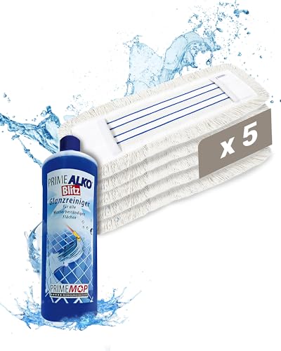 Prieser 10x Profi Wischbezug 50cm – aus robuster Baumwolle und Mikrofaser – Fusselfreier Wischmopp Bezug für sehr Gute Schmutzaufnahme – langlebiger Bodenwischer Bezug von Prieser