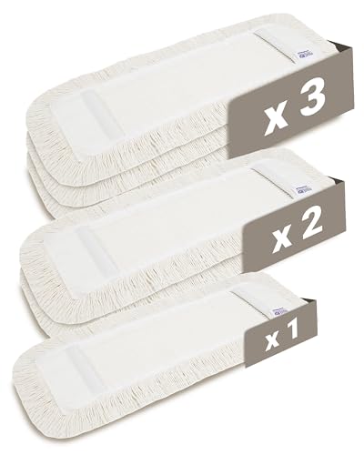 Prieser 1er-Set Profi Baumwolle Bodenwischer 40cm mit Außenfransen - Wischmopp Bezug für effektive Gewerbe- & Heimreinigung – Bodenwischer Bezug Langlebig & Waschbar von Prieser