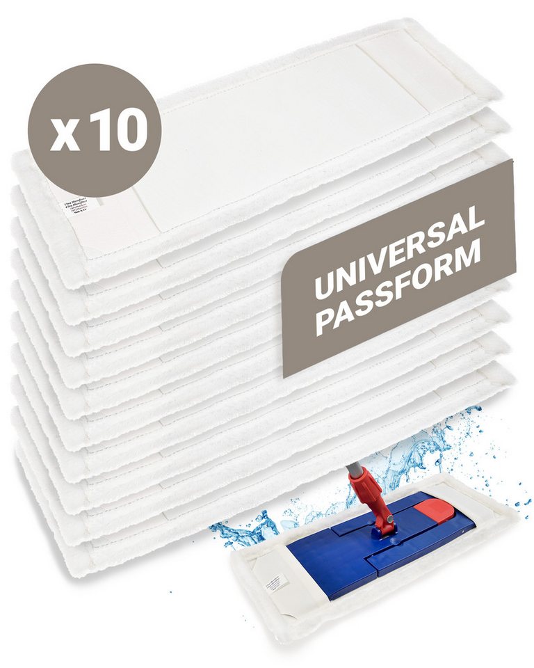 Prieser Wischmopp 10x Profi Wischmopp 40cm mit Fransen – Aus 100% robustem Mikrofaser von Prieser