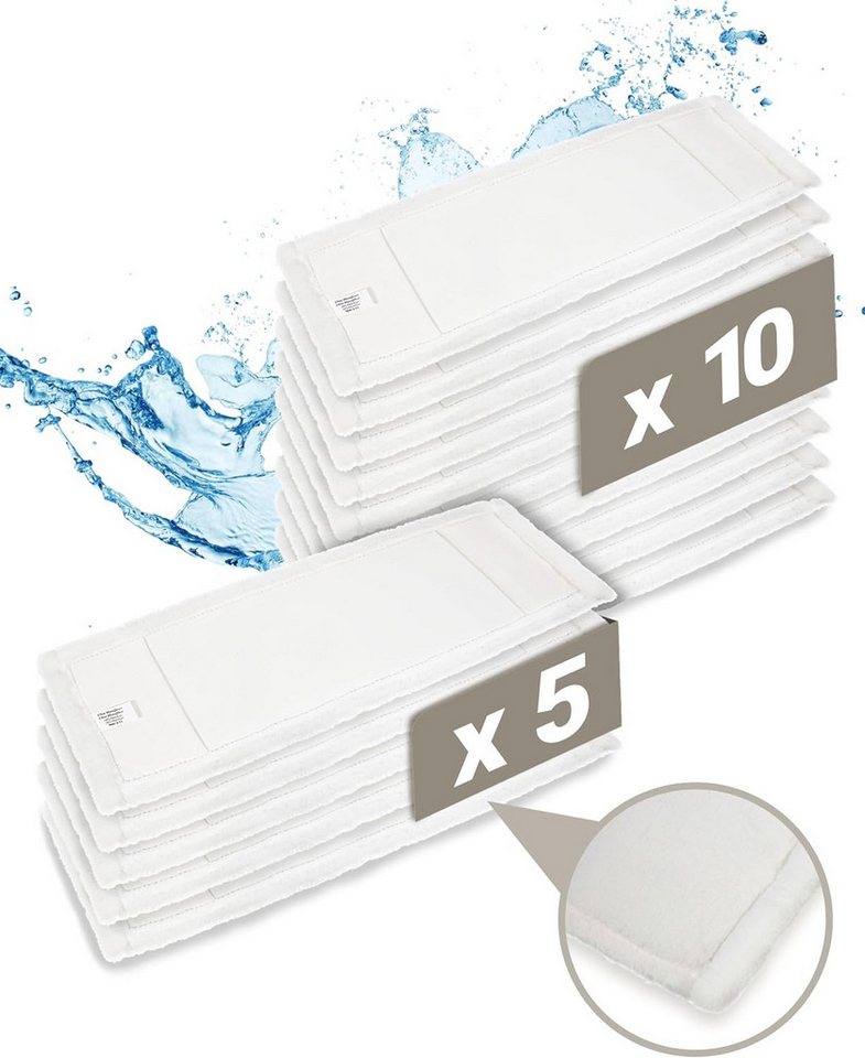 Prieser Wischmopp 5X Profi Wischmopp 40cm mit Fransen – Aus 100% robustem Mikrofaser von Prieser