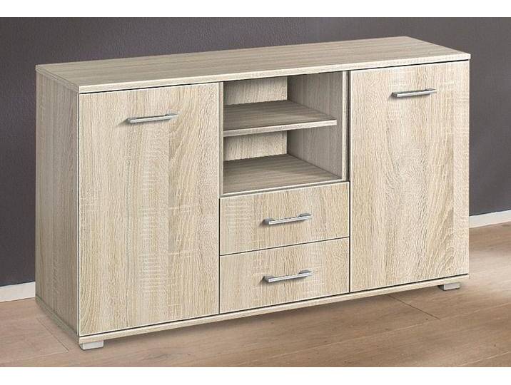 Kombikommode PRIESS, braun (struktureichefarben hell), B:123cm H:70,5cm T:38cm, Holzwerkstoff, Sideboards von Priess