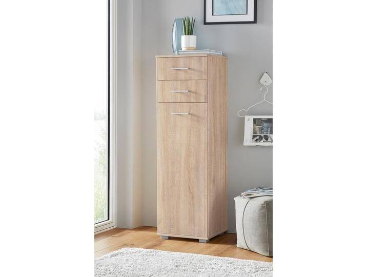 Kombikommode PRIESS, braun (struktureichefarben hell), B:41cm H:135cm T:38cm, Holzwerkstoff, Sideboards von Priess