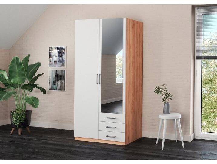 priess Kleiderschrank Amsterdam mit oder ohne LED-Beleuchtung, weiß, Artisan Eiche/Weiß von Priess