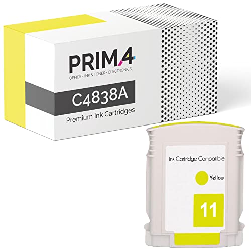 PRIMA4 - C4838A 11 28ml Gelb Tintenpatrone Kompatibel Mit Plotter Hp BusinessJet 1000, 1100, 1200, 2200, 2230, 2250, 2280, 2300, 2600, 2800, 3000 von PrimA4