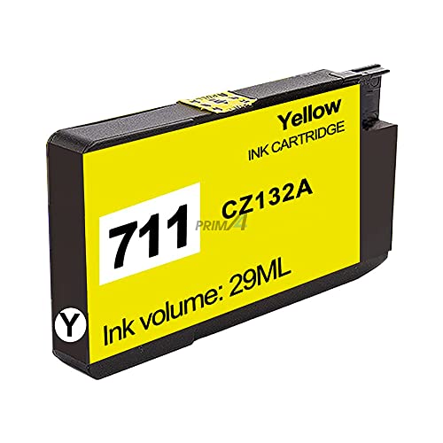 PRIMA4 - CZ132 CZ132A H711 29ml Gelb Pigmenttintenpatrone Kompatibel Mit Plotter Hp DesignJet T520, T120 von PrimA4
