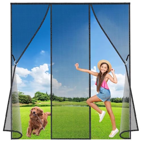Schwarz Fliegengitter Balkontür Magnet,Doppeltür 195x195cm Insektenschutz Tür Automatisches Schließen Ohne Bohren Luft kann frei strömen für Terrassentür mit Full Frame Klettverschluss Schwarz Fliegengitter Balkontür Magnet,Doppeltür 195x195cm Insektenschutz Tür Automatisches Schließen Ohne Bohren Luft kann frei strömen für Terrassentür mit Full Frame Klettverschluss von PrimLenticul