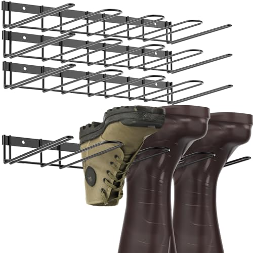 PrimZooty Wader Stiefelaufhänger, Wandmontage, stabiler Metall-Stiefel-Organizer, Cowboystiefelhalter, hoher Schuhhalter für Schrank, Eingang, Innenbereich, Garage, 8 Paar von PrimZooty