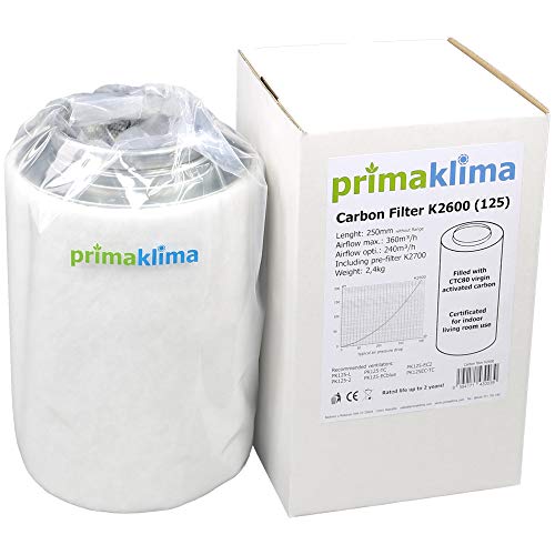 Kohlefilter PrimaKlima Ecoline 360 m3/H F: 125 mm H: 250 mm von Prima Klima