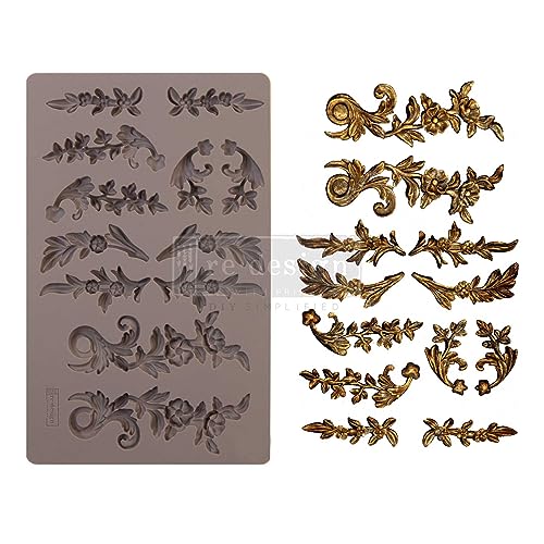 Redesign With Prima 655350643065 Delicate Flora Clay, Soap Making Molds,Pottery & Modeling Clays, Silikon, 5"x8"x8mm von Redesign with Prima