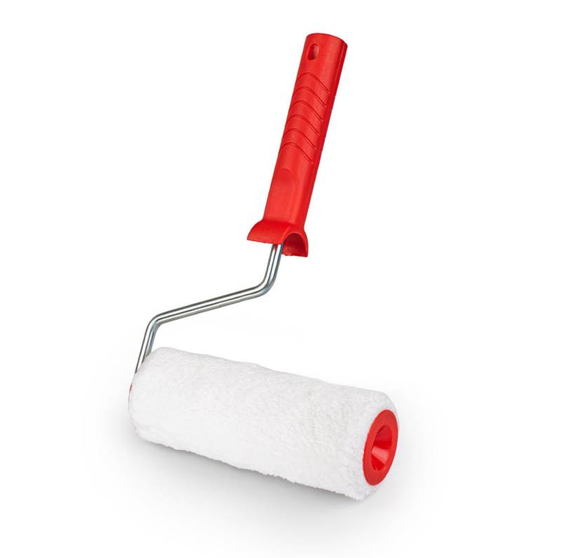 Prima-Online Farbroller Farbroller 18/24 cm Mikrofaser – Malerrolle mit Griff &Bügel Ø8 mm Set von Prima-Online