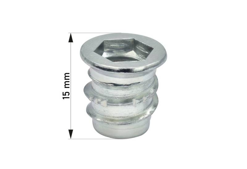 Prima-Online Gewindemuffe Gewindemuffe Einschraubmuffen Einschraubmutter Innensechskant M8, (100-St) von Prima-Online