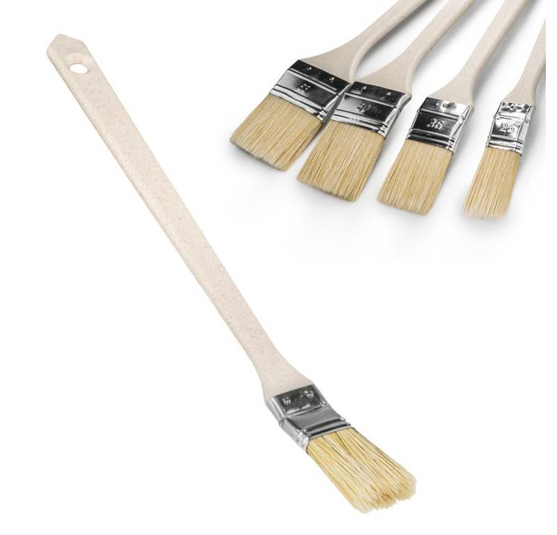 Prima-Online Heizkörperpinsel Heizkörperpinsel, Ecken Pinsel, Langer Holz-Griff, (10 St., Heizkörperpinsel 25mm) von Prima-Online