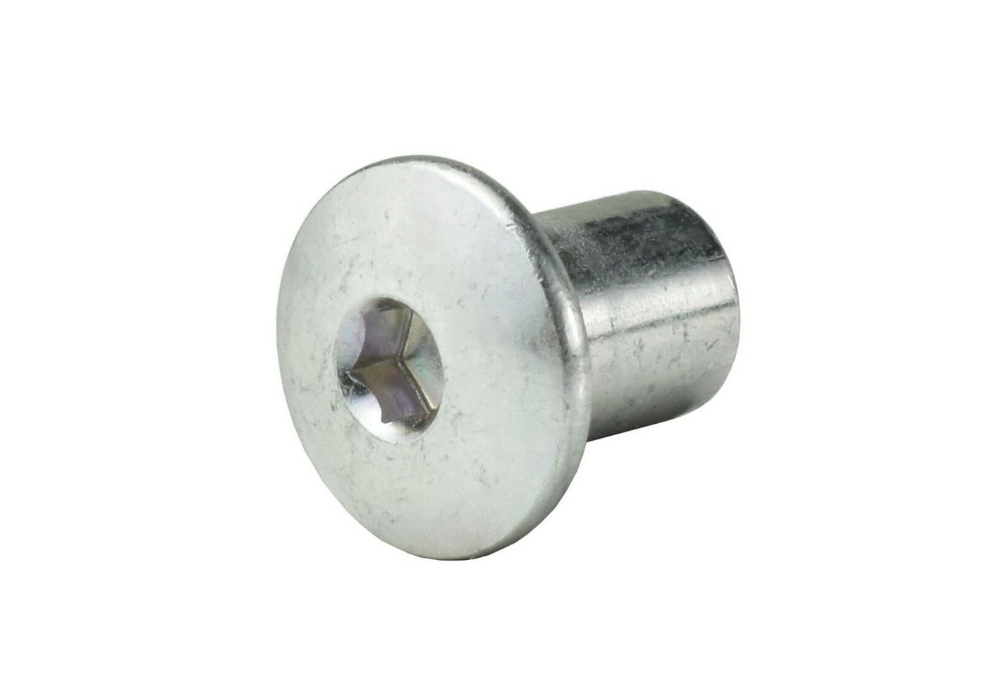 Prima-Online Hülsenmutter Hülsenmutter M6x12mm Gewinde Stahl SW-4mm Muttern abgerundeter Kopf von Prima-Online