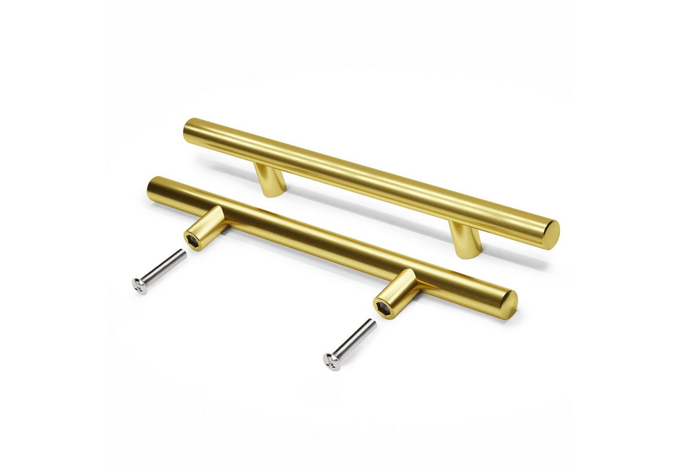 Prima-Online Möbelgriff Möbelgriff Küchengriff Schrankgriff mit Schrauben Gold 10-50cm (10-St) von Prima-Online