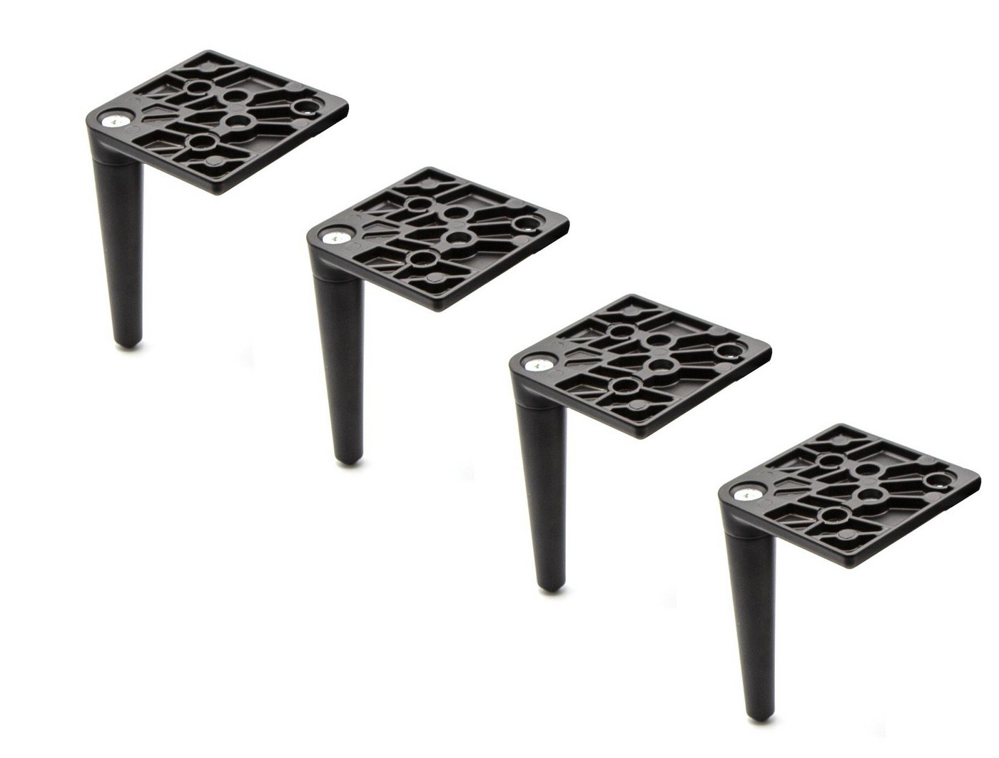 Prima-Online Tischbein Möbelfüße Möbelbeine Sockelfuß Schrankfuß Sofafüße Füße Schwarz 15.5cm von Prima-Online