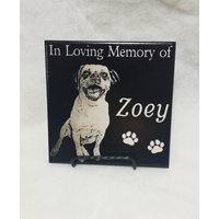 Haustier Gedenkstein Schild Personalisiert Portrait Und Zitat | Katzenhund Grab Andenken + Ständer Verlust Geschenk Erinnerung von PrimaBreed