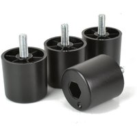 4x Füße Kunststoff Beine Möbelgleiterfuß Möbelfüße Möbelbeine Schrank Schwarz Plastik Höhe 30mm Mit Gewindestift M6x15mm von PrimaOnline