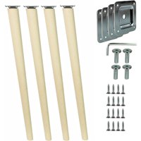 Holzfüße Schräg Rohe Buche Holzmöbelfüße Tischbeine Möbelbeine Holz Möbelfüß Beine Kegel Höhe 68cm von PrimaOnline