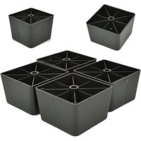 Sofa Füße Kunststoff Möbelgleiter Möbeluntersetzer Sessel Beine Zum Anschrauben Eckig Schwarz Höhe 45 55mm von PrimaOnline