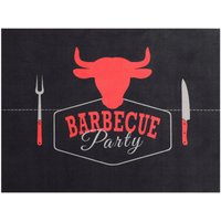 Primaflor-Ideen in Textil Fußmatte "BBQ Grillunterlage BARBECUE schwarz, Made in Belgium", rechteckig, 5 mm Höhe, Grillmatte ideal als Bodenschutz, ruschhemmend, waschbar von Primaflor-Ideen In Textil