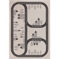 Primaflor-Ideen in Textil Kinderteppich "CABANE - Streets", rechteckig, 3 mm Höhe, Flachgewebe, Straßen-Spiel-Teppich, In- und Outdoor geeignet von Primaflor-Ideen In Textil