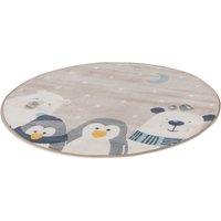 Primaflor-Ideen in Textil Kinderteppich "COCOON - Sternenfreunde", rund, 6 mm Höhe, Kurzflor, Motiv Tiere & Sterne von Primaflor-Ideen In Textil