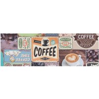 Primaflor-Ideen in Textil Vinyl-Läufer "Küchenläufer COFFEE TIME, Made in Belgium", rechteckig, 2,5 mm Höhe, aus Vinyl, abwischbar, Patchwork Design, Motiv Kaffee, Küche von Primaflor-Ideen In Textil