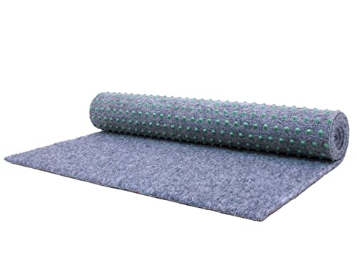Balkon Rasen Rasenteppich im Festmaß Vliesrasen mit Noppen - Graublau 400 x 400 cm, Wasserdurchlässiger Vlies-Kunstrasen von Primaflor - Ideen in Textil