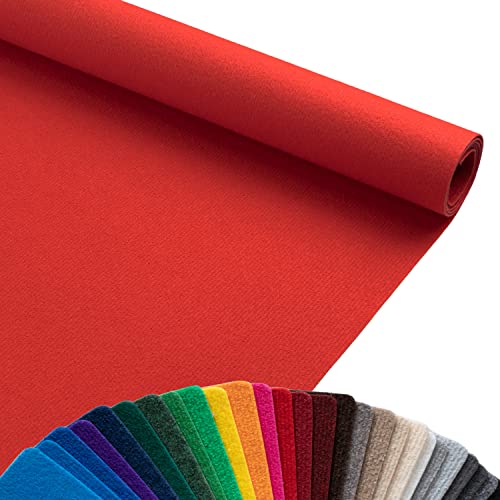 Primaflor Event-Teppich Meterware Dublin - Rot, 1,00m x 1,00m, Viele Farben, Schwer Entflammbarer Hochzeits-Läufer, B1 Messeteppich, Gangläufer von Primaflor - Ideen in Textil