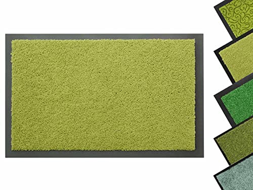 Primaflor - Ideen in Textil Grüne Fußmatte - Schmutzfangmatte - Grün - 60 x 80 cm - Waschbare Eingangsmatte - Rutschfester Türvorleger - Sauberlaufmatte für Innen & Außen von Primaflor - Ideen in Textil