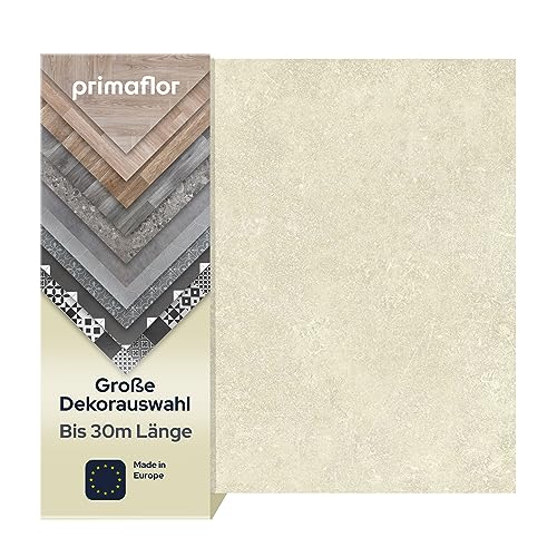 Primaflor PVC Bodenbelag Meterware TURVO - Grau-Beige, Stein Ibiza, 2,00m x 1,50m, Vinyl-Boden in Hellen Betonoptik für Küche, Wohn- und Badezimmer, Hochwertige Auslegware, Anti-Rutsch Oberfläche von Primaflor - Ideen in Textil